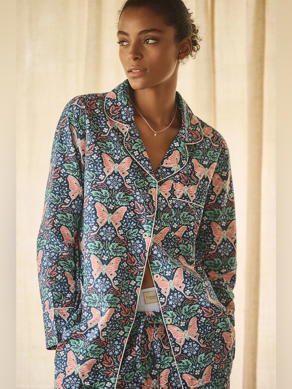 Nwt Printfresh Butterfly Long-Sleeve Pajama Top Size Medium
